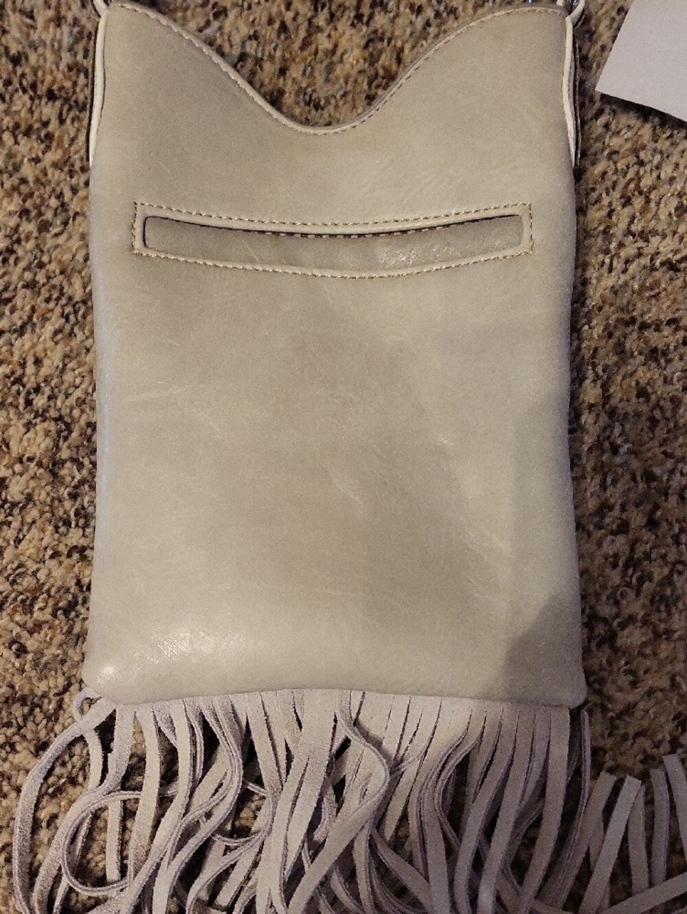 Embellished Taupe Fringe Crossbody Bag with Turquoise Concho NWT - Picture 8 of 15